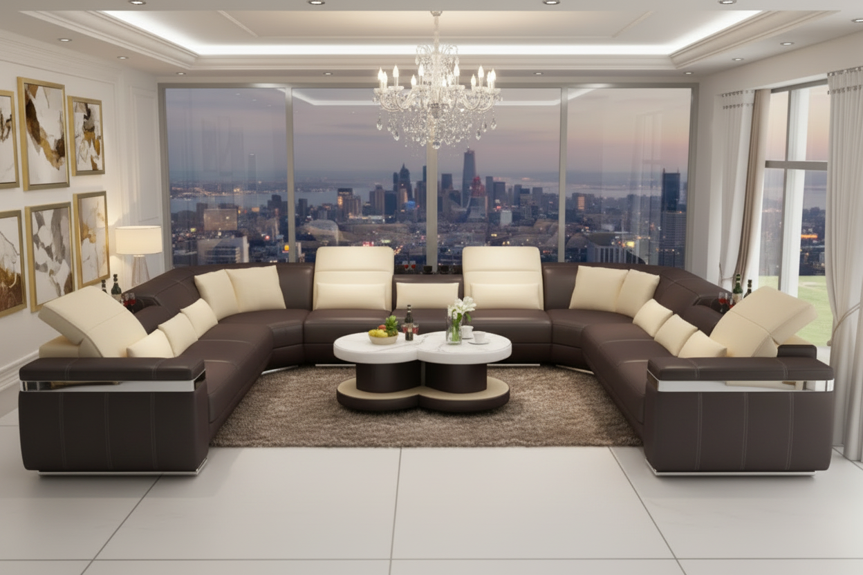 luxury premium modular u shaped L shaped sofa europe