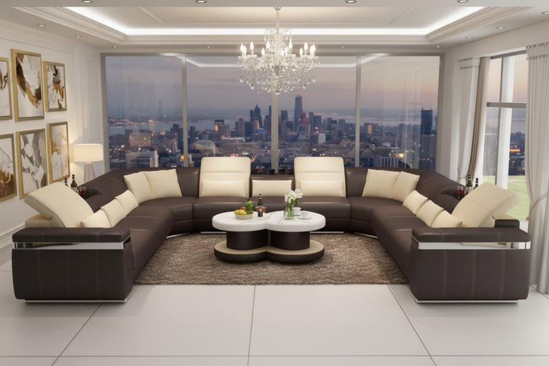 luxury premium modular u shaped L shaped sofa europe