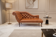 Ledercouch-Saphir Chaiselongue