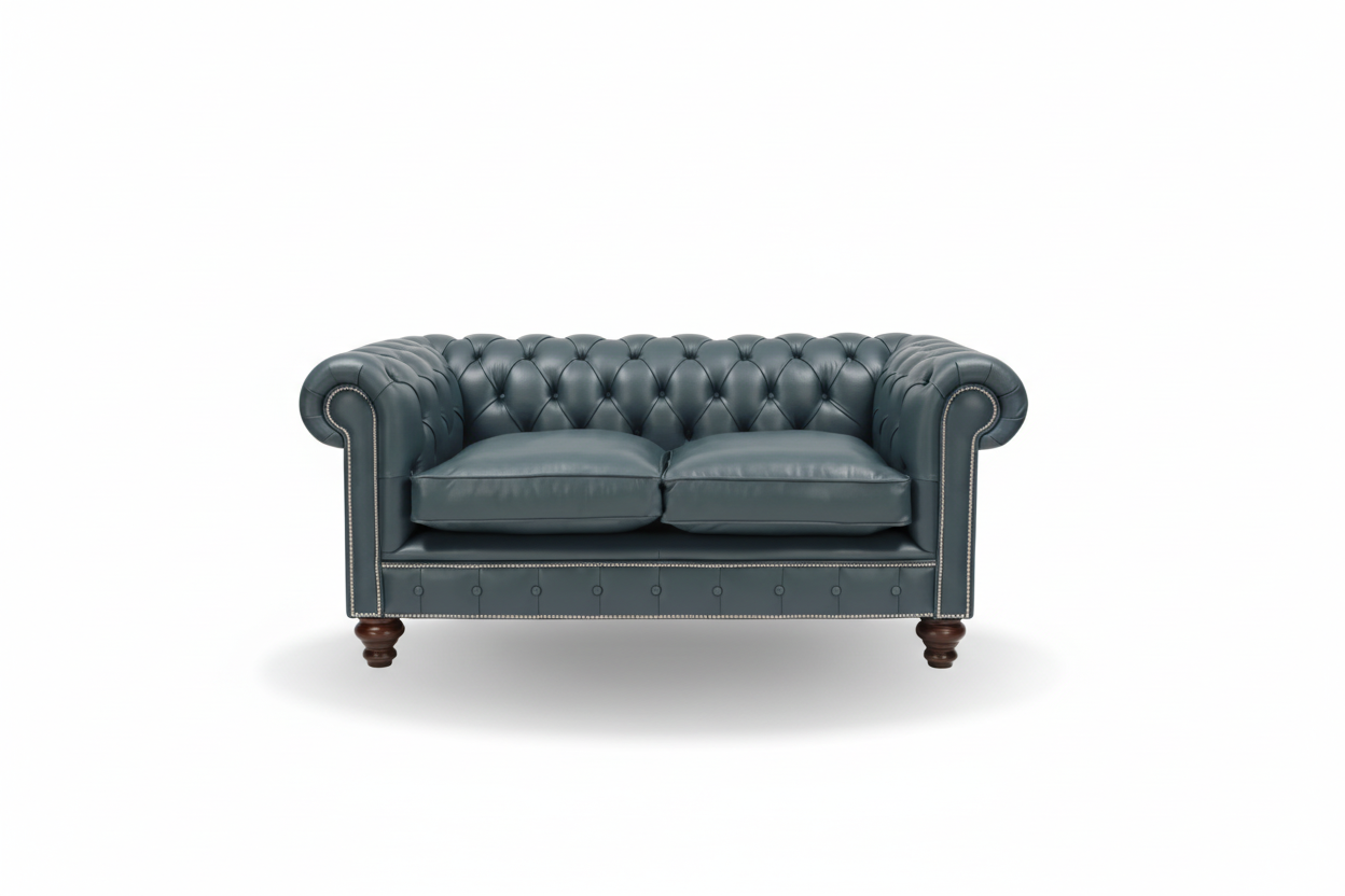 Gray tufted sofa with modern color